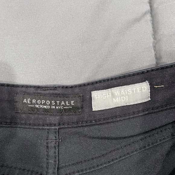 AERO Black High Waisted Shorts - Picture 2 of 3